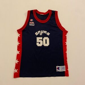 90’s Champion David Robinson USA Dream Team Jersey Size 14-16 Olympics Spurs